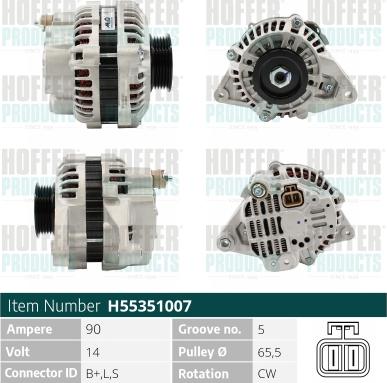 Hoffer H55351007 - Alternatore autozon.pro