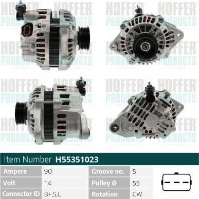 Hoffer H55351023 - Alternatore autozon.pro