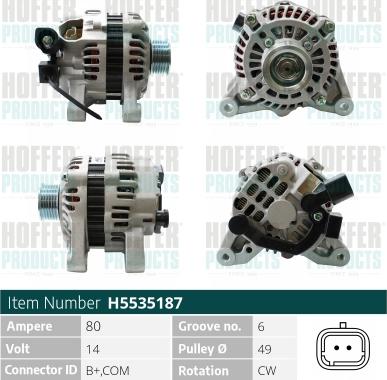 Hoffer H5535187 - Alternatore autozon.pro