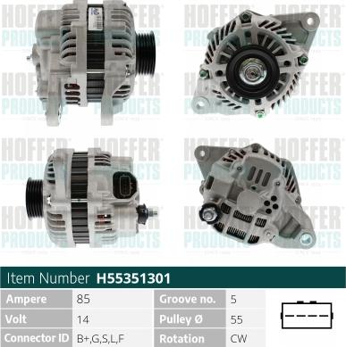 Hoffer H55351301 - Alternatore autozon.pro