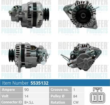 Hoffer H5535132 - Alternatore autozon.pro