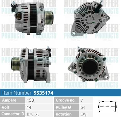 Hoffer H5535174 - Alternatore autozon.pro