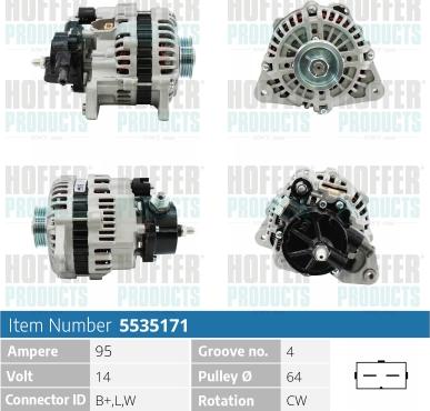 Hoffer H5535171 - Alternatore autozon.pro