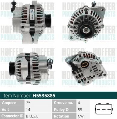 Hoffer H5535885 - Alternatore autozon.pro