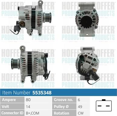 Hoffer H5535348 - Alternatore autozon.pro