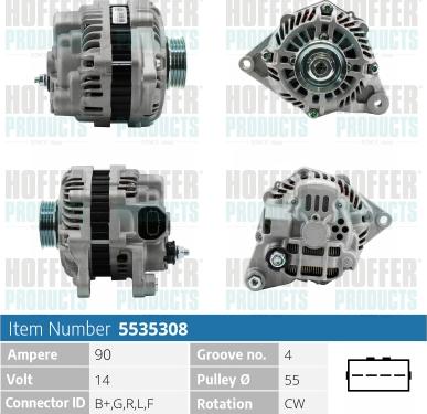 Hoffer H5535308 - Alternatore autozon.pro