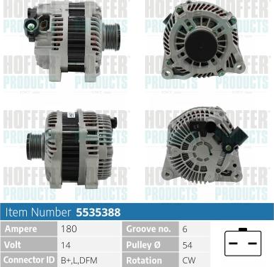 Hoffer H5535388 - Alternatore autozon.pro