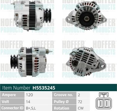 Hoffer H5535245 - Alternatore autozon.pro