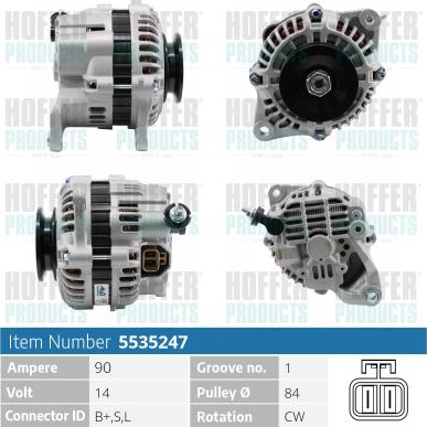 Hoffer H5535247 - Alternatore autozon.pro