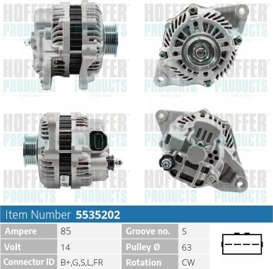 Hoffer H5535202 - Alternatore autozon.pro