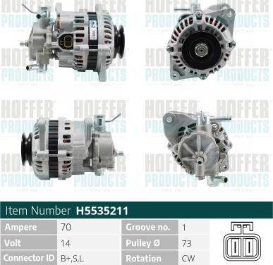 Hoffer H5535211 - Alternatore autozon.pro