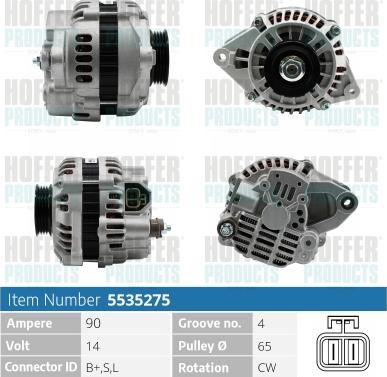 Hoffer H5535275 - Alternatore autozon.pro