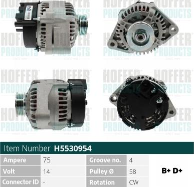 Hoffer H5530954 - Alternatore autozon.pro