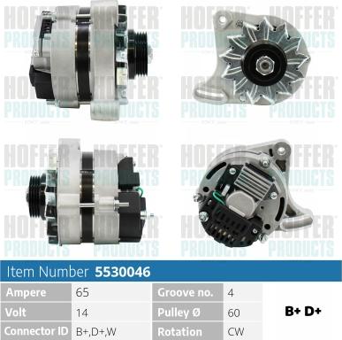 Hoffer H5530046 - Alternatore autozon.pro