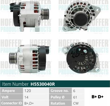 Hoffer H5530040R - Alternatore autozon.pro