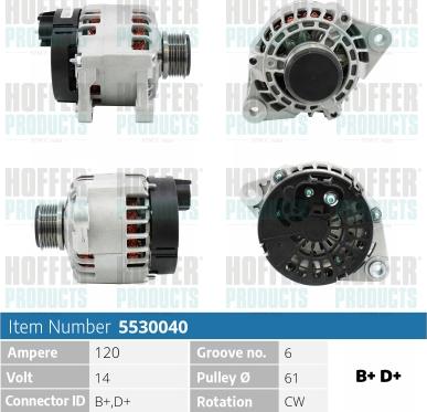 Hoffer H5530040 - Alternatore autozon.pro