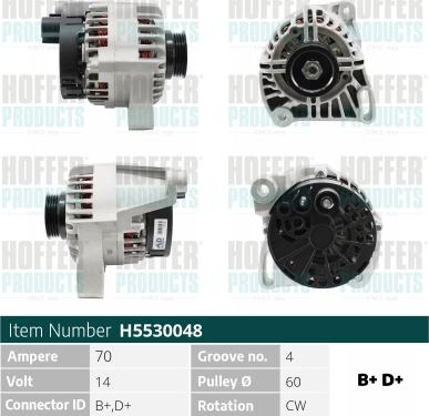 Hoffer H5530048 - Alternatore autozon.pro