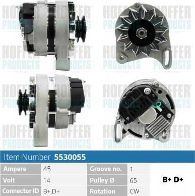 Hoffer H5530055 - Alternatore autozon.pro