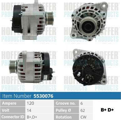 Hoffer H5530076 - Alternatore autozon.pro