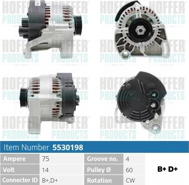 Hoffer H5530198 - Alternatore autozon.pro