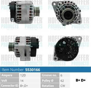 Hoffer H5530166 - Alternatore autozon.pro