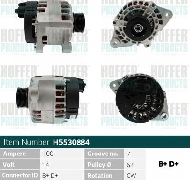 Hoffer H5530884 - Alternatore autozon.pro