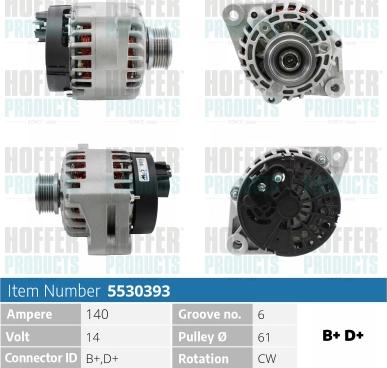 Hoffer H5530393 - Alternatore autozon.pro