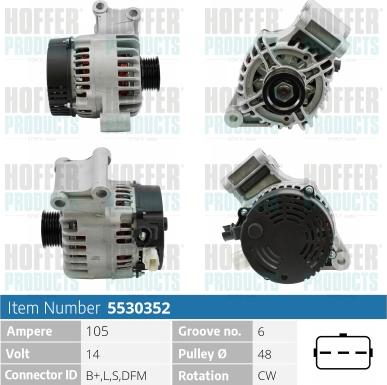 Hoffer H5530352 - Alternatore autozon.pro