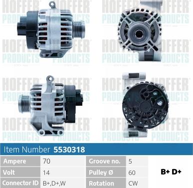 Hoffer H5530318 - Alternatore autozon.pro