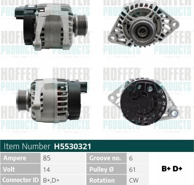 Hoffer H5530321 - Alternatore autozon.pro