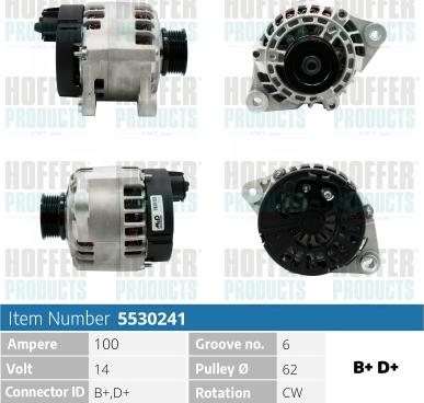 Hoffer H5530241 - Alternatore autozon.pro