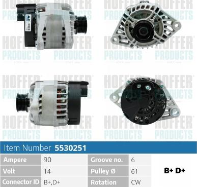 Hoffer H5530251 - Alternatore autozon.pro