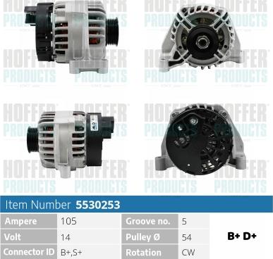 Hoffer H5530253 - Alternatore autozon.pro