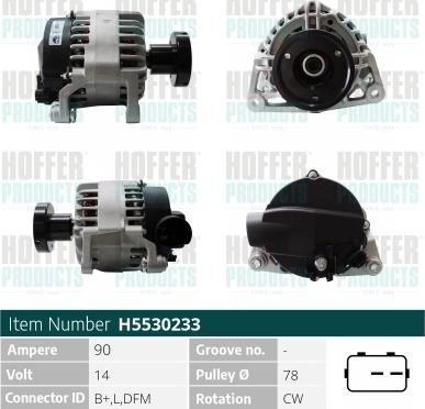 Hoffer H5530233 - Alternatore autozon.pro