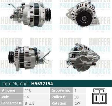 Hoffer H5532154 - Alternatore autozon.pro