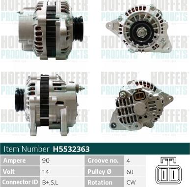 Hoffer H5532363 - Alternatore autozon.pro