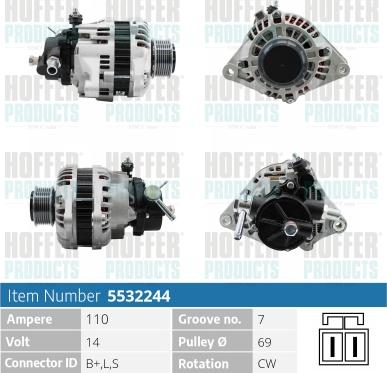 Hoffer H5532244 - Alternatore autozon.pro