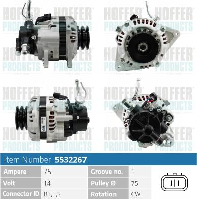 Hoffer H5532267 - Alternatore autozon.pro