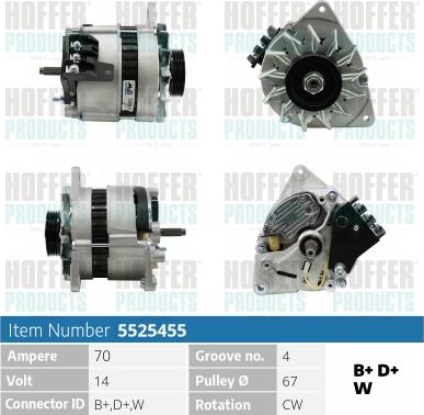 Hoffer H5525455 - Alternatore autozon.pro