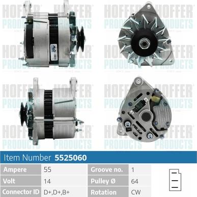 Hoffer H5525060 - Alternatore autozon.pro