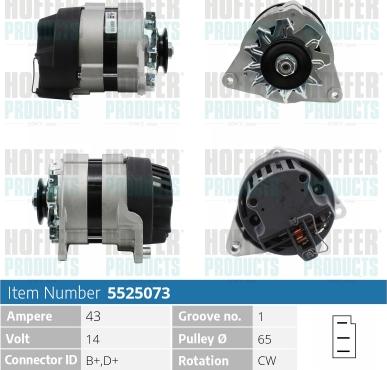 Hoffer H5525073 - Alternatore autozon.pro