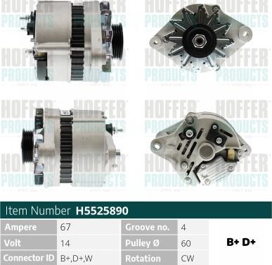 Hoffer H5525890 - Alternatore autozon.pro