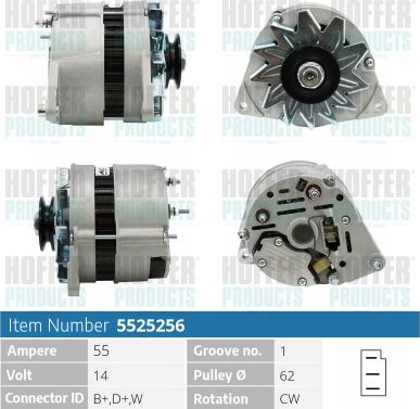 Hoffer H5525256 - Alternatore autozon.pro