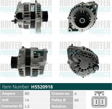 Hoffer H5520918 - Alternatore autozon.pro