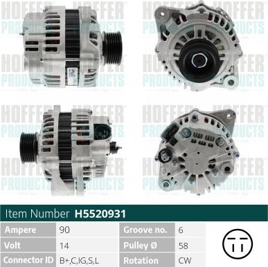 Hoffer H5520931 - Alternatore autozon.pro