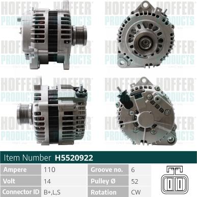 Hoffer H5520922 - Alternatore autozon.pro