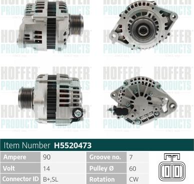 Hoffer H5520473 - Alternatore autozon.pro