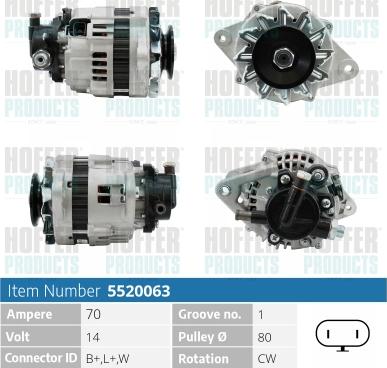 Hoffer H5520063 - Alternatore autozon.pro