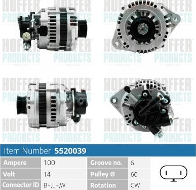 Hoffer H5520039 - Alternatore autozon.pro