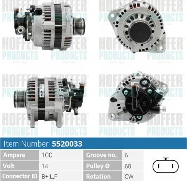 Hoffer H5520033 - Alternatore autozon.pro